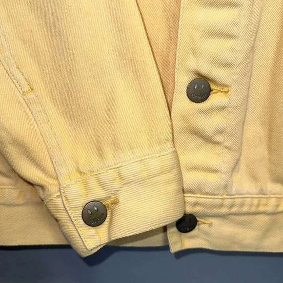 DREW Drew House Designer Floral Denim Yellow Logo Trucker Button Jacket XXS - Picture 5 of 10